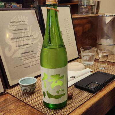 Denshin Sake light and dry tasty