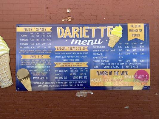 Dariette Menu