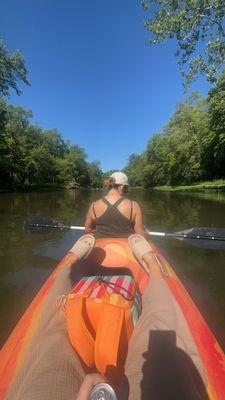 White River canoe company picked us up at the campground and drove us up stream and we canoed back to our camp site