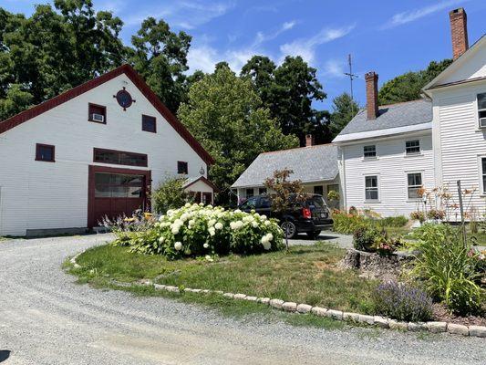 Parking lot and winery is the left building