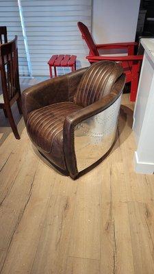 Leather upholstered chair