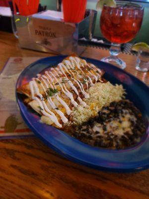 Yum! Enchilada plate