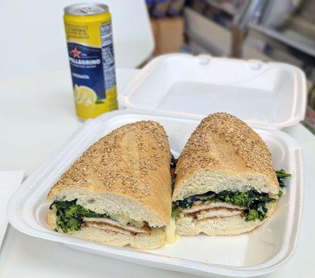 Chicken cutlets with broccoli rabe