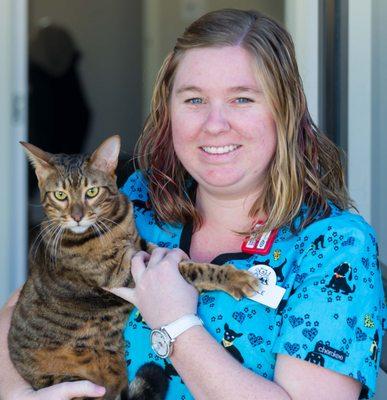 Our RVT Nicole with her cat Beau