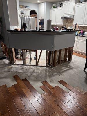 View into kitchen