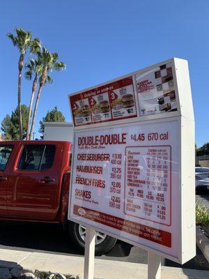 Menu board. Usually order with a person instead of at the speaker.