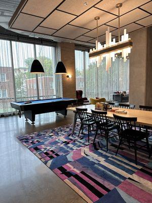 Pool table and lounge