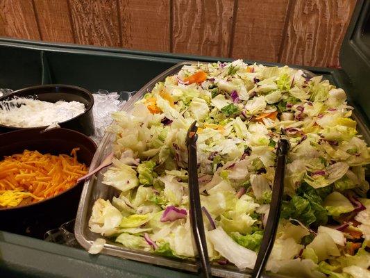 Very small salad bar offering but fresh salad is always nice.