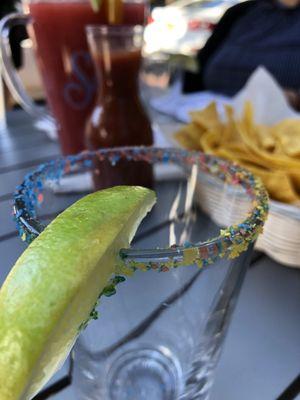 Cute rainbow salted glasses