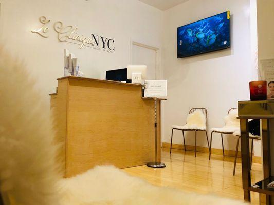 Reception Area of Le Clinic NYC Laser and Spa