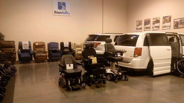 We have scooters, power wheelchairs, lift chairs and Wheelchair accessible Vehicles ready for sale.