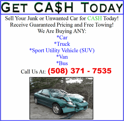 Cash for Junk Cars in MASSACHUSETTS