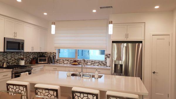 Roman Shades Kitchen Window
 
 Window treatment installation