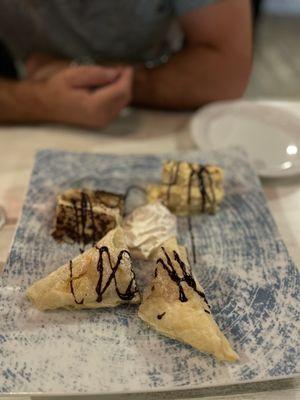 Puff Pastry with Nutella, Tiramisu, Toasted Almond (amazing)