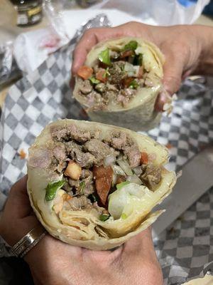 Burrito w/carne asada, cheese & pico de gallo