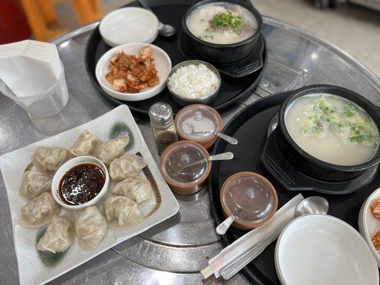 Steamed dumplings ($12) | Suhl-lung Tang ($15) | Soondae Gook ($15)