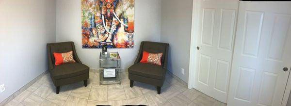 Relax In our new waiting room.