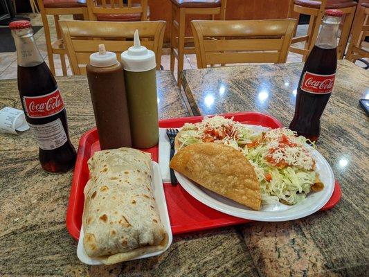 California burrito and the beef taco/rolled tacos special.