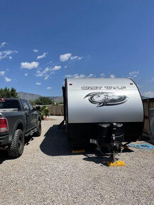 Our spot with plenty of room to park our truck beside us.