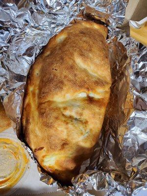 Spinach and cheese calzone