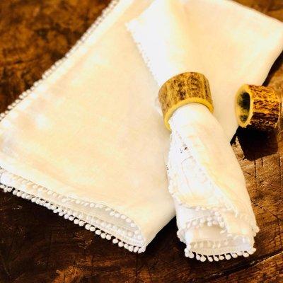 Get timeless cotton napkins and place mats with napkin rings to match at European Splendor!