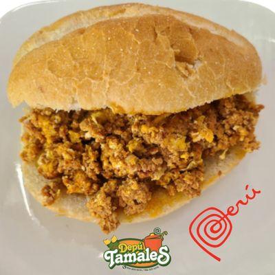 SALCHICHA HUACHANA SANDWICH, ground pork