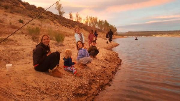 Beautiful sunset lighting along the shore!