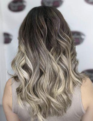 Cold blond balayage