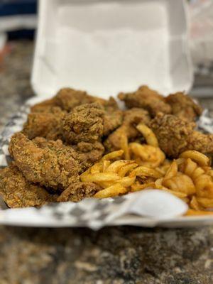 Chicken + curly fries