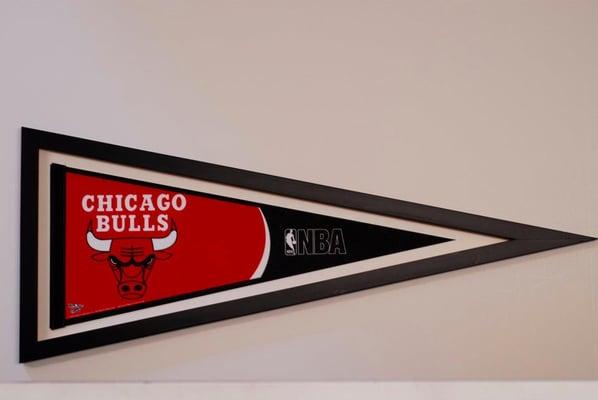 Chicago Bulls custom triangle frame.