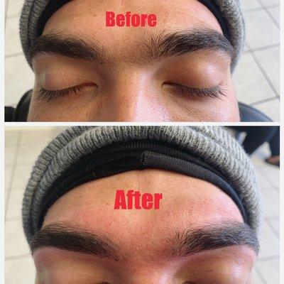 Yes,men can also do a clean up for their brows.