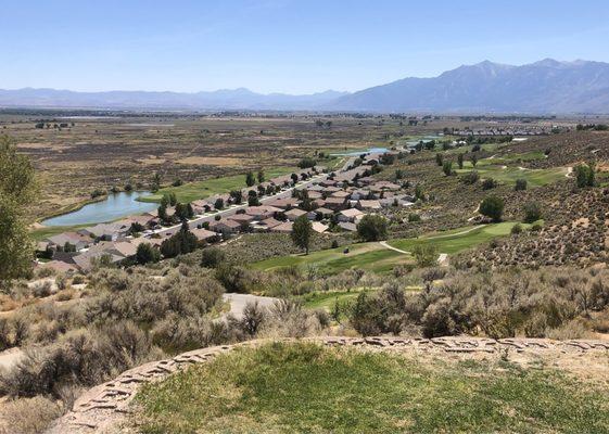 The unique 14th hole, a fun cart ride up & up & up to the tee box.