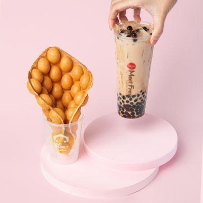 Pair your Milk Teas with an order of an Egg Waffle