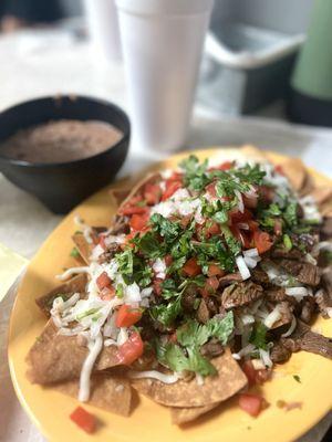 Carne Asada Chips w/ the beans on the side