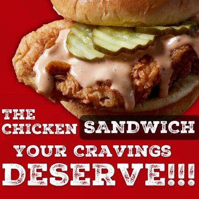 Crispy, juicy, lightly breaded chicken sandwich!