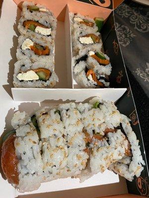 Philadelphia Philly Roll 8pc and Spicy Tuna & Avocado Roll 8pc