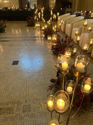 Ceremony Circle with flowers and candles