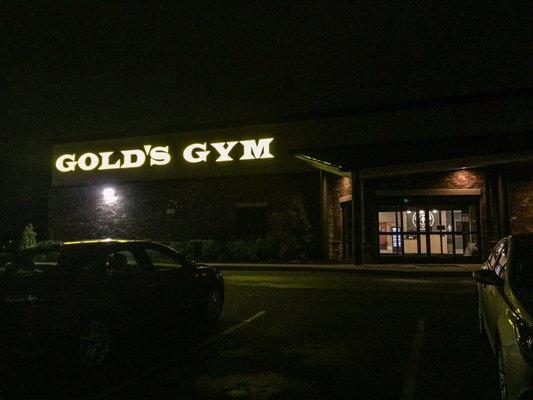 Gold's Gym looks nice at night!