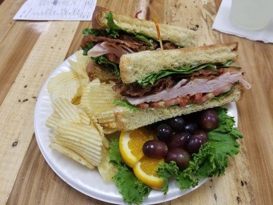 My ham sandwich with chips.