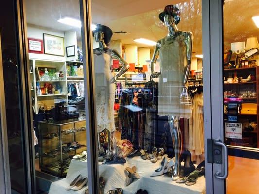 Spring dresses in the window