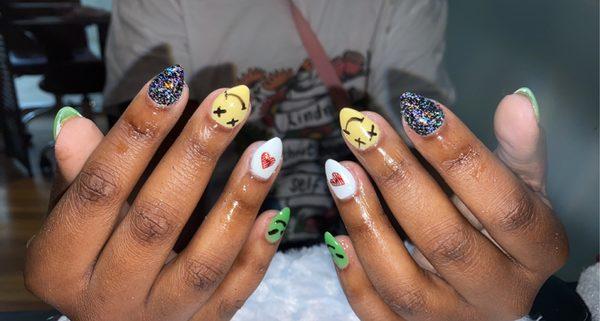 Full set with nail art