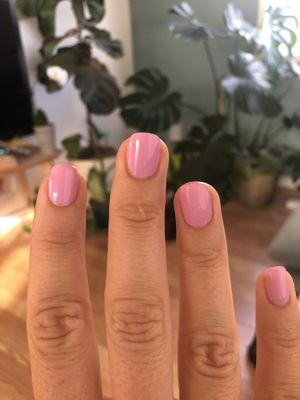 Gel nails with squoval shape