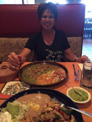 Holy guacamole that's a big plate of food! Yummy!