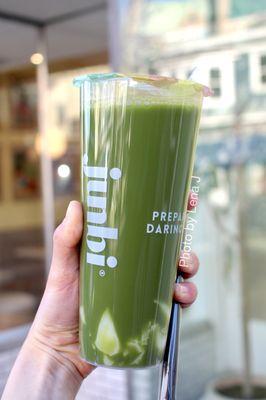 Cold Straight Up Matcha ($4) with Almond Jelly (+$0.50), no sugar no ice. Kind of watery.