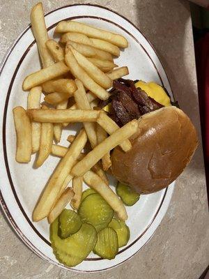 Burger and fries