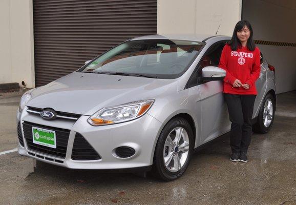 Yujie + her new 2014 Ford Focus SE = A match made at Carlypso