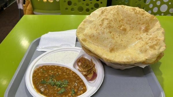 Chhole Bhature. Humongous size and the Chhole were very flavorful.