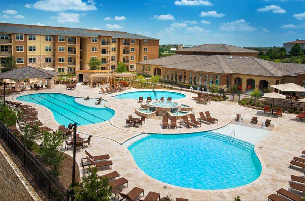 Three resort-style pools at Villas at Westover Hills