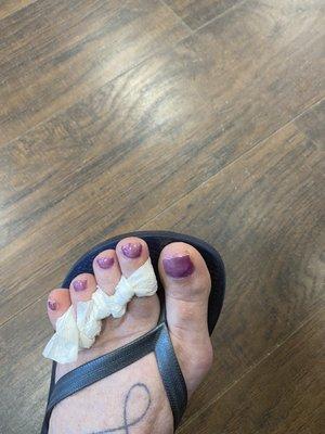 Another messy mess of a pedicure