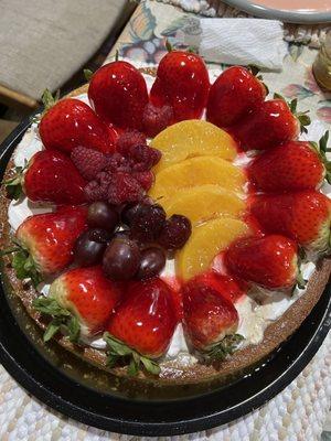 Fruit Flan (flan y chocflan con fruta) Excelente!